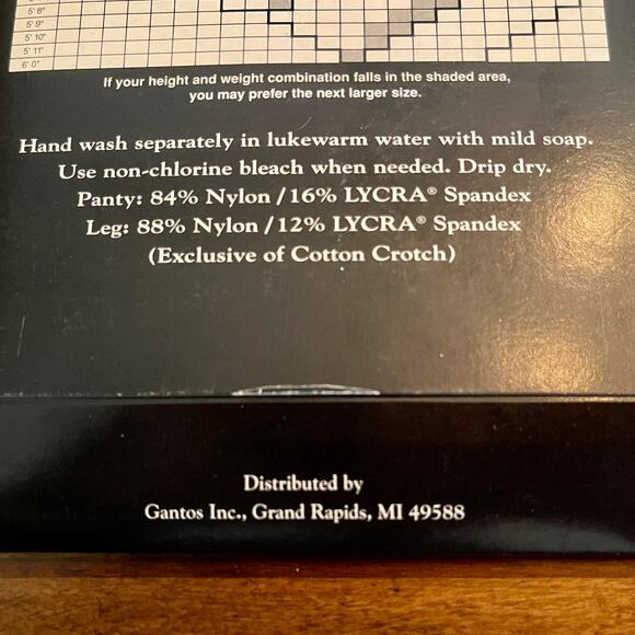 Gantos Pantyhose Lycra Sheer Control Top Size: Petite Color:  Taupe  C-4 - Picture 10 of 12